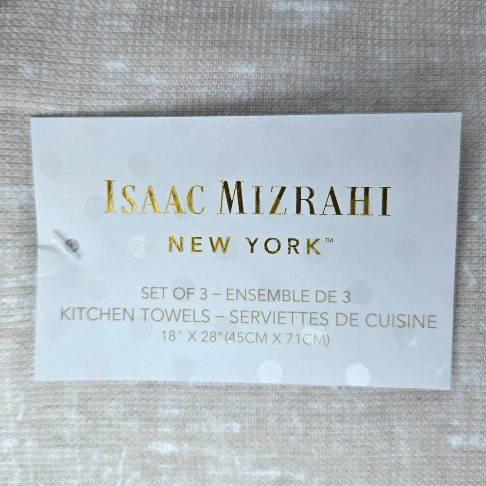 Isaac Mizrahi NWT 18x28 Kitchen Towel Set of 3 Gothic Bride Halloween *Flaw*